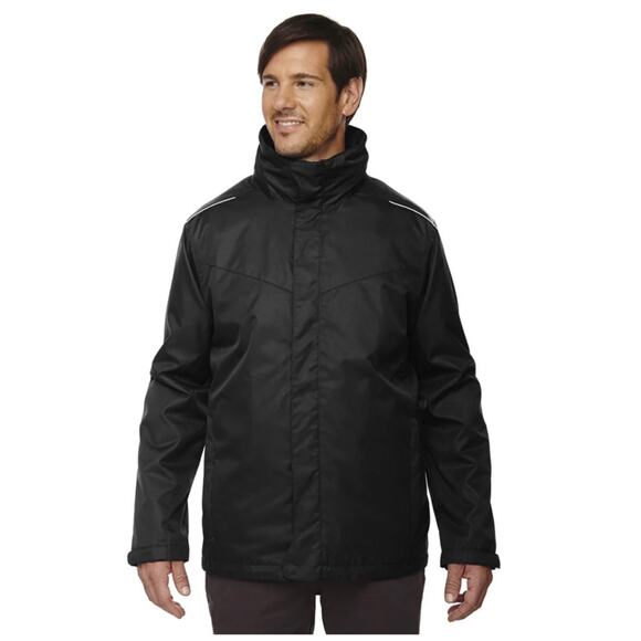 Core 365 Mens Region 3 in 1 Jacket Men L Black Fleece Liner warm Logik New